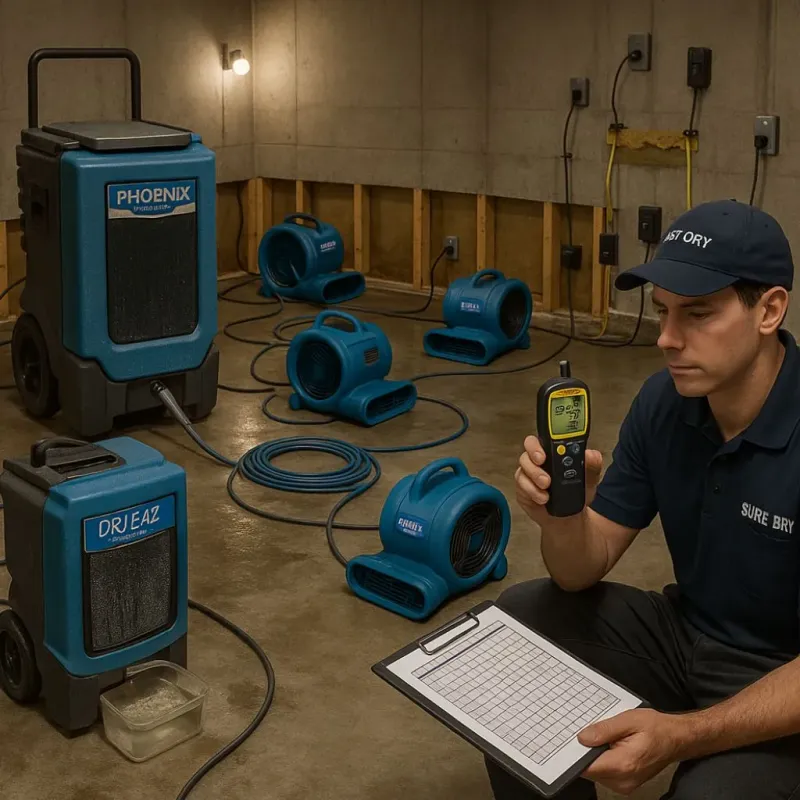 Structural Drying and Dehumidification process in Lovejoy, GA